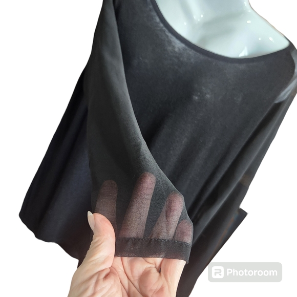 Jeans by Buffalo "Bondy" Gothcore Sheer Long Sleeve Rave Hi-Low Black Sweater L - Picture 4 of 10